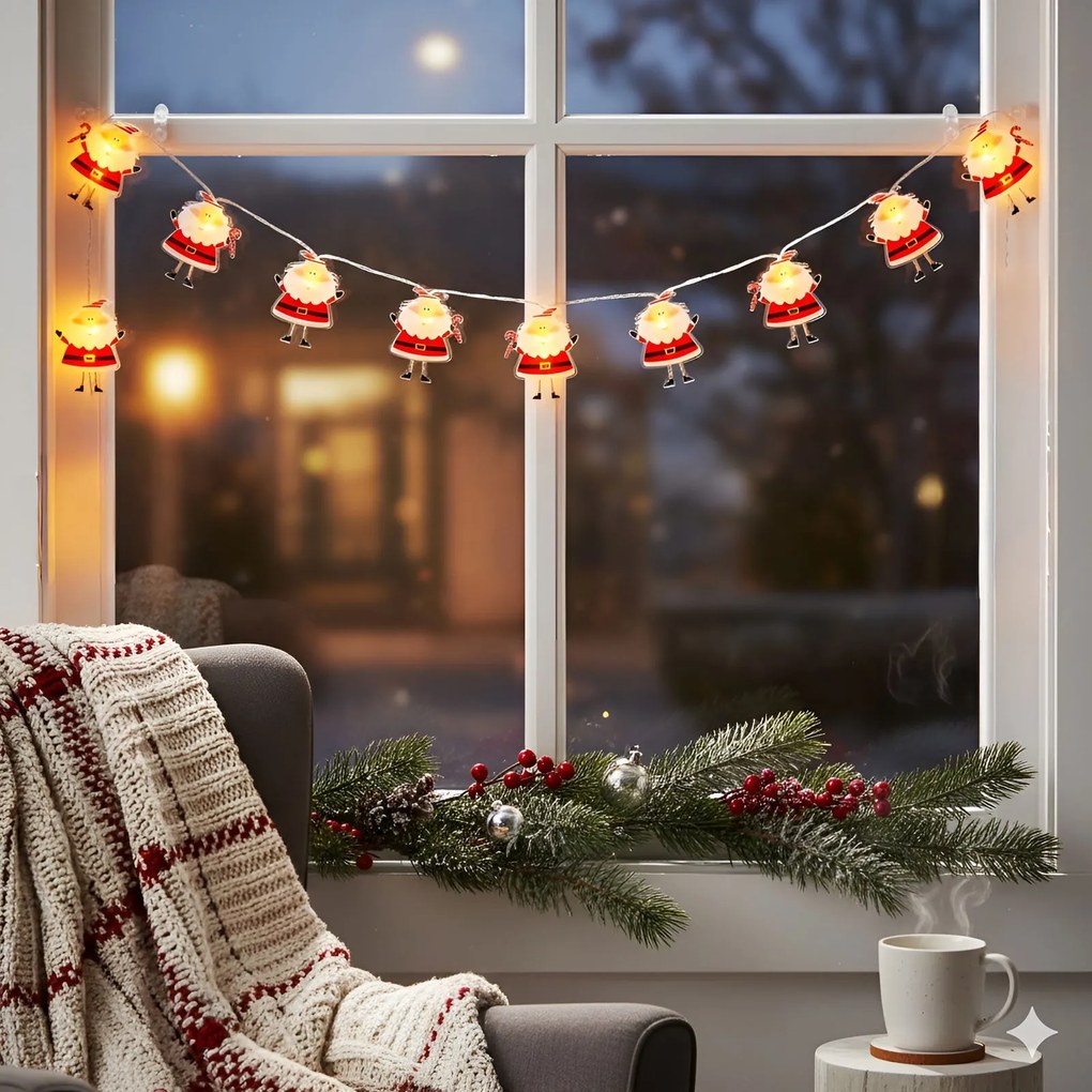 LED светлини Plastic Santa