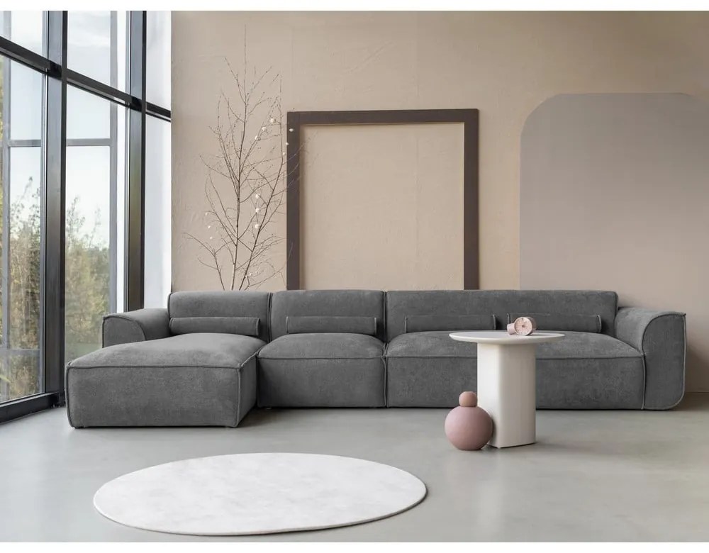 Сив ъглов диван (ляв ъгъл) Flex Felix – Miuform