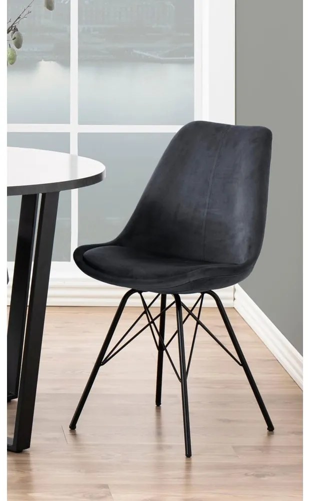 Черно-сив трапезен стол Eris - Actona