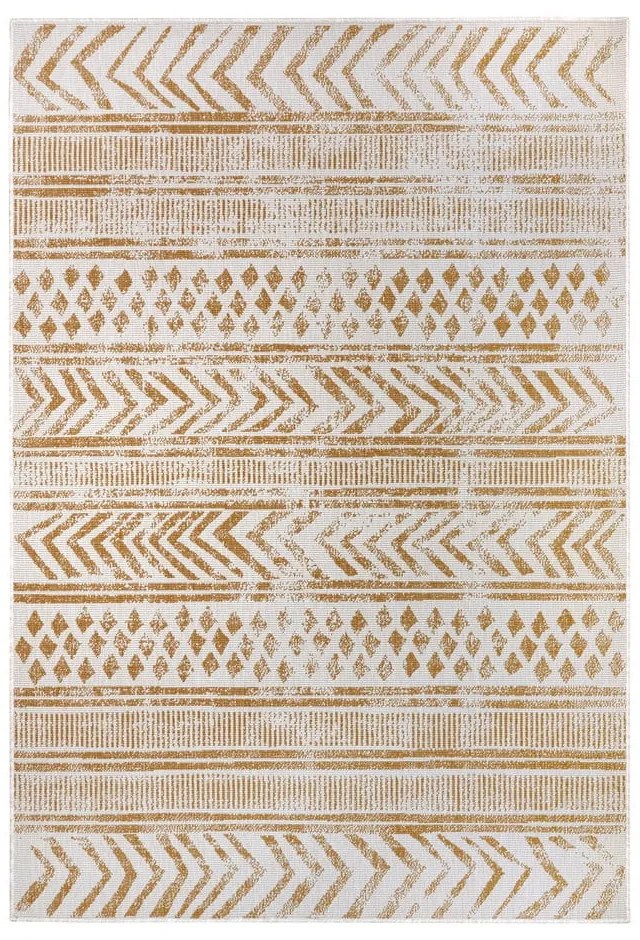 Външен килим в бял цвят и жълта охра 120x170 cm Biri – NORTHRUGS