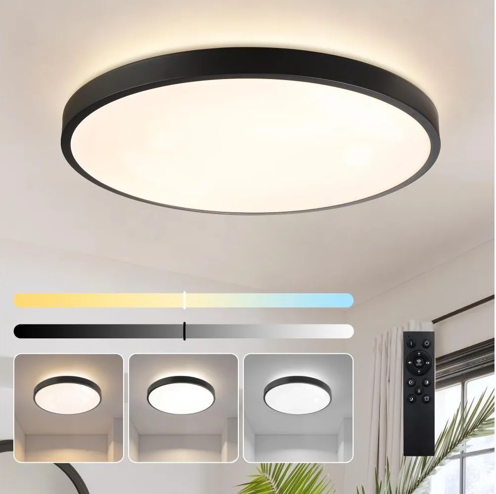 Brilagi - Димируемо LED осветително тяло GLASS POOL DOUBLE LED/80W/230V 60 см черно + дистанционно управление