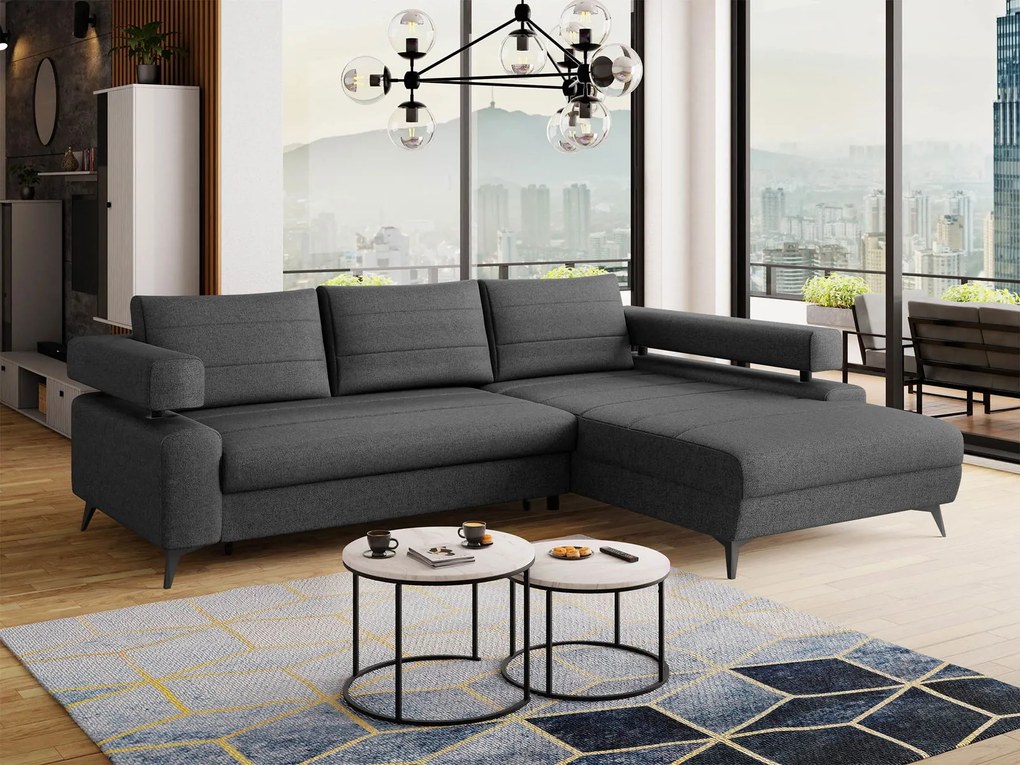 Ъглов диван Rosa-Сиво-Дясно