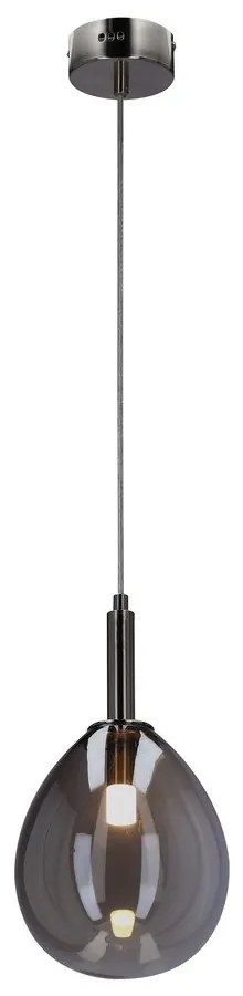Сиво LED висящо осветително тяло със стъклен абажур Lukka – Candellux Lighting