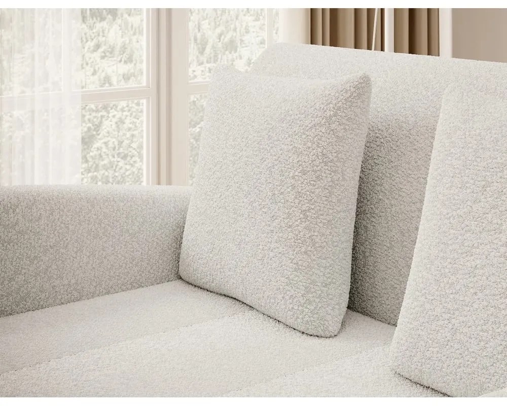 Бял разтегателен диван с място за съхранение от букле 130 cm Ario – ELTAP