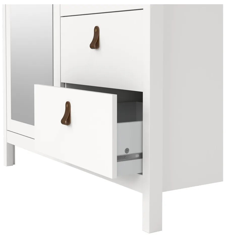 Бял гардероб с огледало 102x199x58 cm Madrid – Tvilum