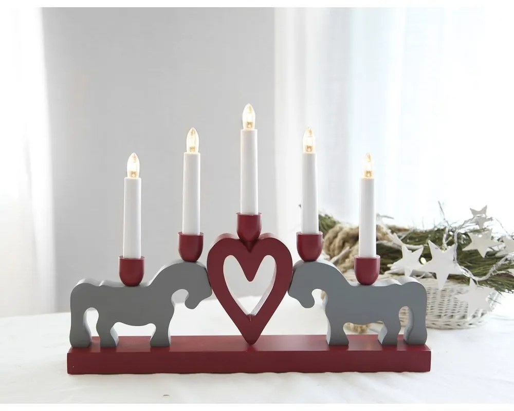 Червена коледна светлинна украса Leksand – Star Trading