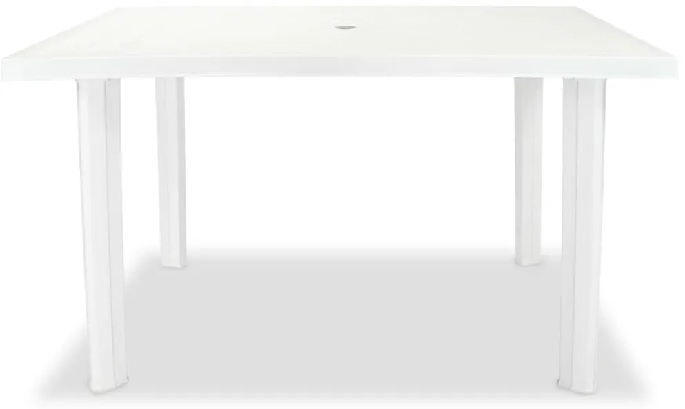 43597 vidaXL Градинска маса, бяла, 126x76x72 см, пластмаса