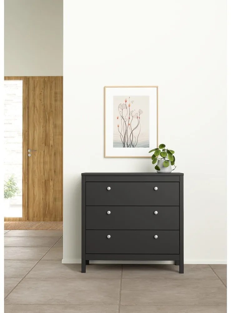 Черен нисък скрин 82x80 cm Madrid – Tvilum