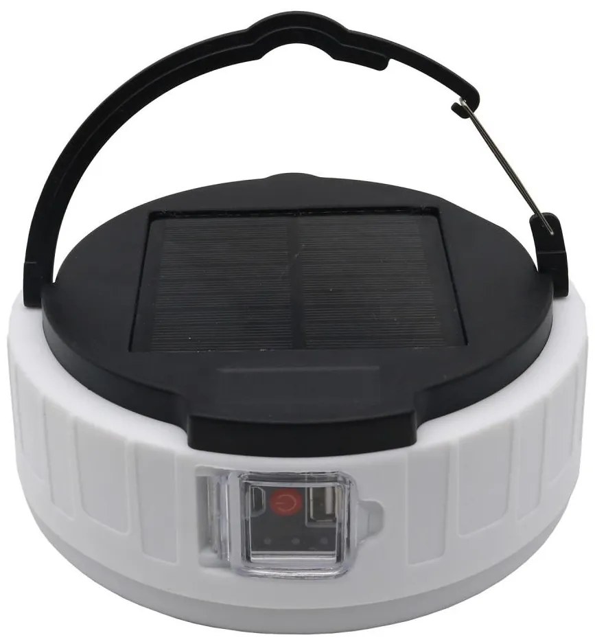 LED соларна лампа с powerbank функция LED/2W/2V 6500K IPX4 2400mAh черна