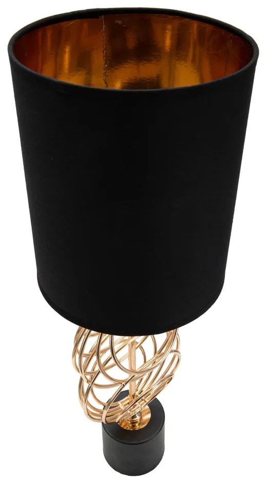 Настолна лампа с текстилен абажур в черно и златисто (височина 58,5 cm) Circly - Mauro Ferretti
