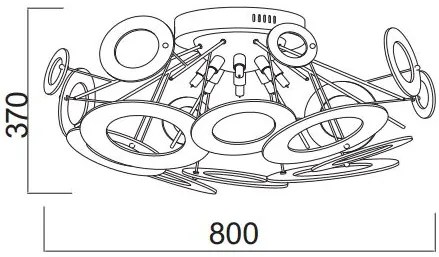 Осветление Circles 8-лампи