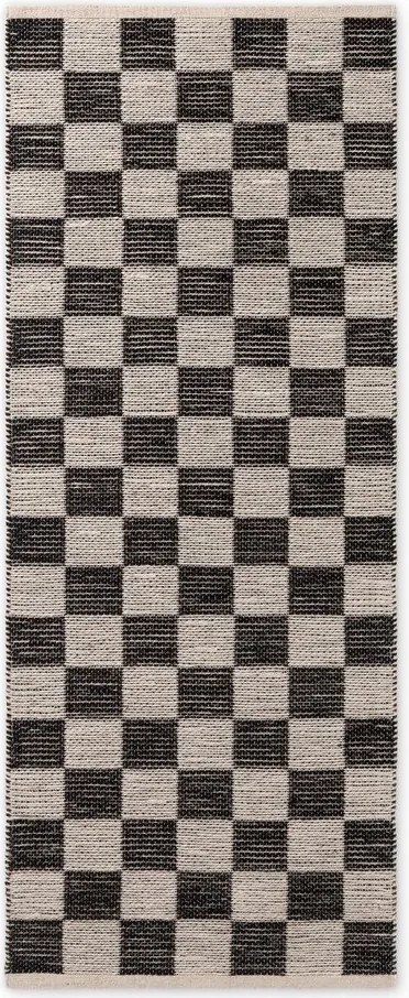 Черна/кремава двустранна/ръчно изработена пътека със смес от юта 80x200 cm Rex – Hanse Home