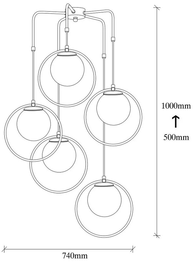 Черно метално висящо осветително тяло Opviq lights Satyros - Opviq lights