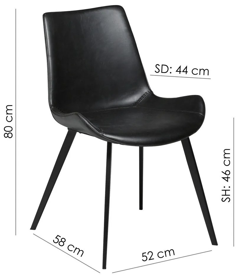 Черен трапезен стол от изкуствена кожа DAN-FORM Дания Hype - DAN-FORM Denmark