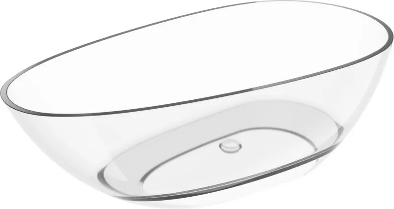 Mexen Glass прозрачно свободностояща вана 170 x 85 см, хромиран отвор - 58061708508