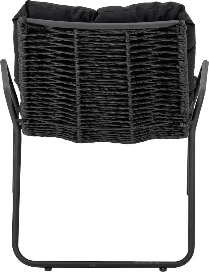 Черен градински шезлонг с табуретка за крака Boel - Bloomingville