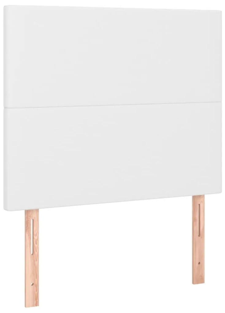 3116125 vidaXL Табла за легло, бяла, 80x5x118/128 см, изкуствена кожа