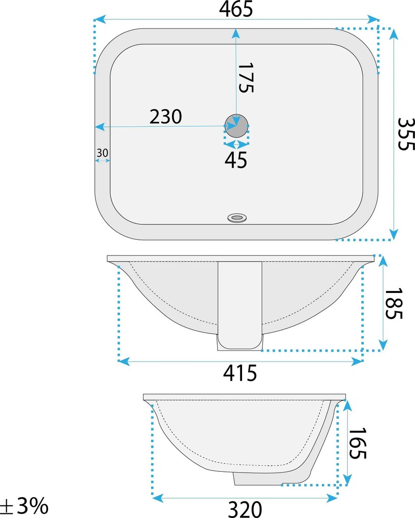 Умивалник за вграждане Rea Anabel 46