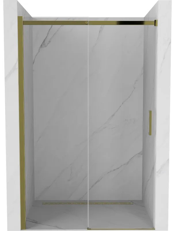 Mexen Omega плъзгаща се душ кабина 130 см, прозрачно, златно - 825-130-000-50-00