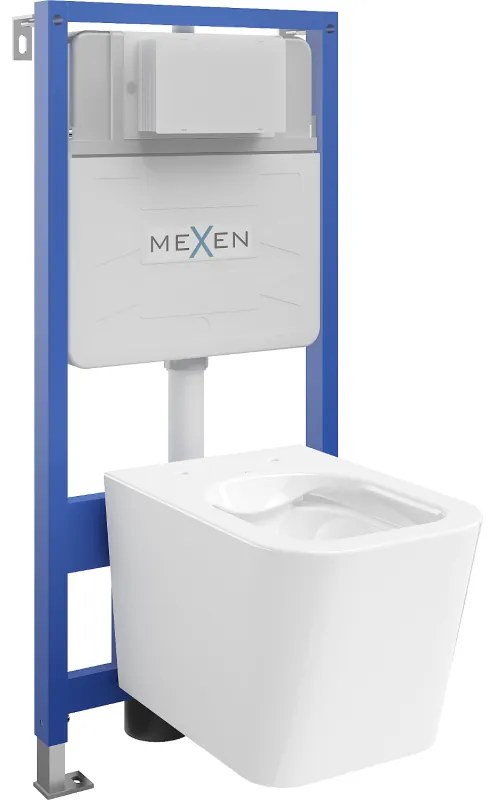 Mexen Teo Вграден комплект за WC рамка Fenix Slim с WC чиния, бял гланц - 6103385XX00