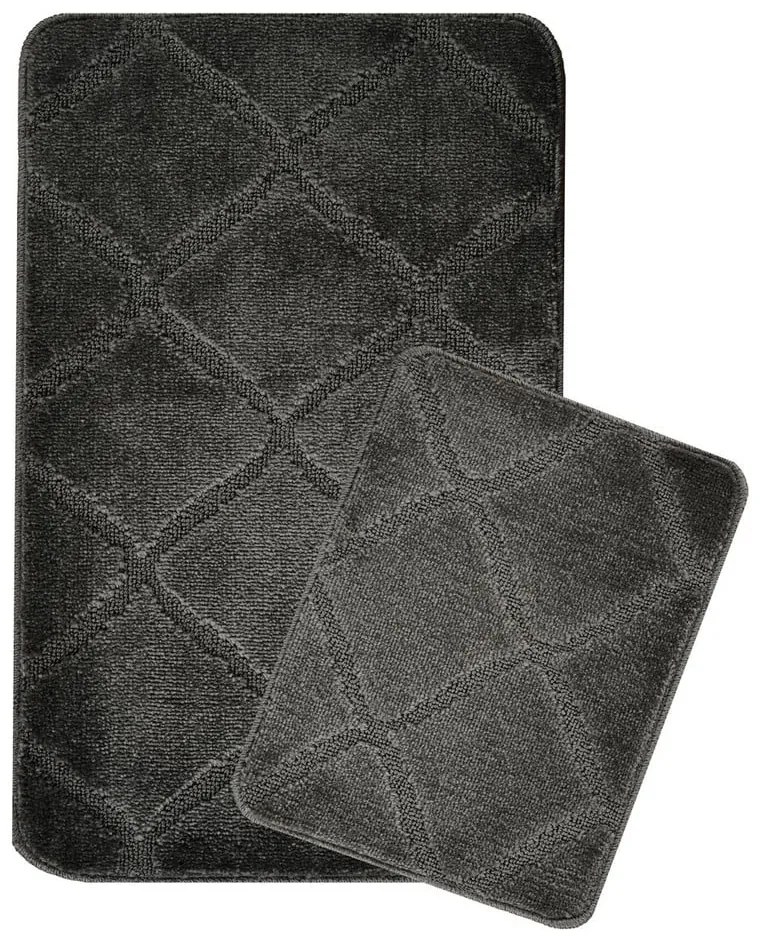 Антрацитни килими за баня в комплект от 2 бр. 50x80 cm Cizgili – Foutastic