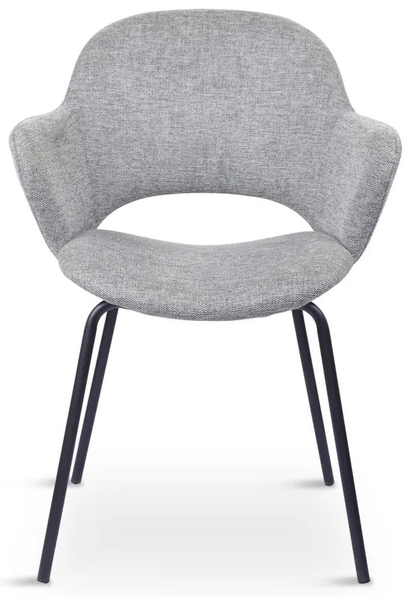 Светлосиви тапицирани трапезни столове в комплект 2 бр. Rowley – Unique Furniture