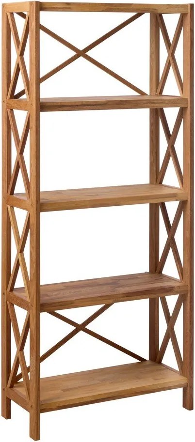 Стелаж от масивен дъб в естествен цвят 70x161 cm X-Shelf – Unique Furniture