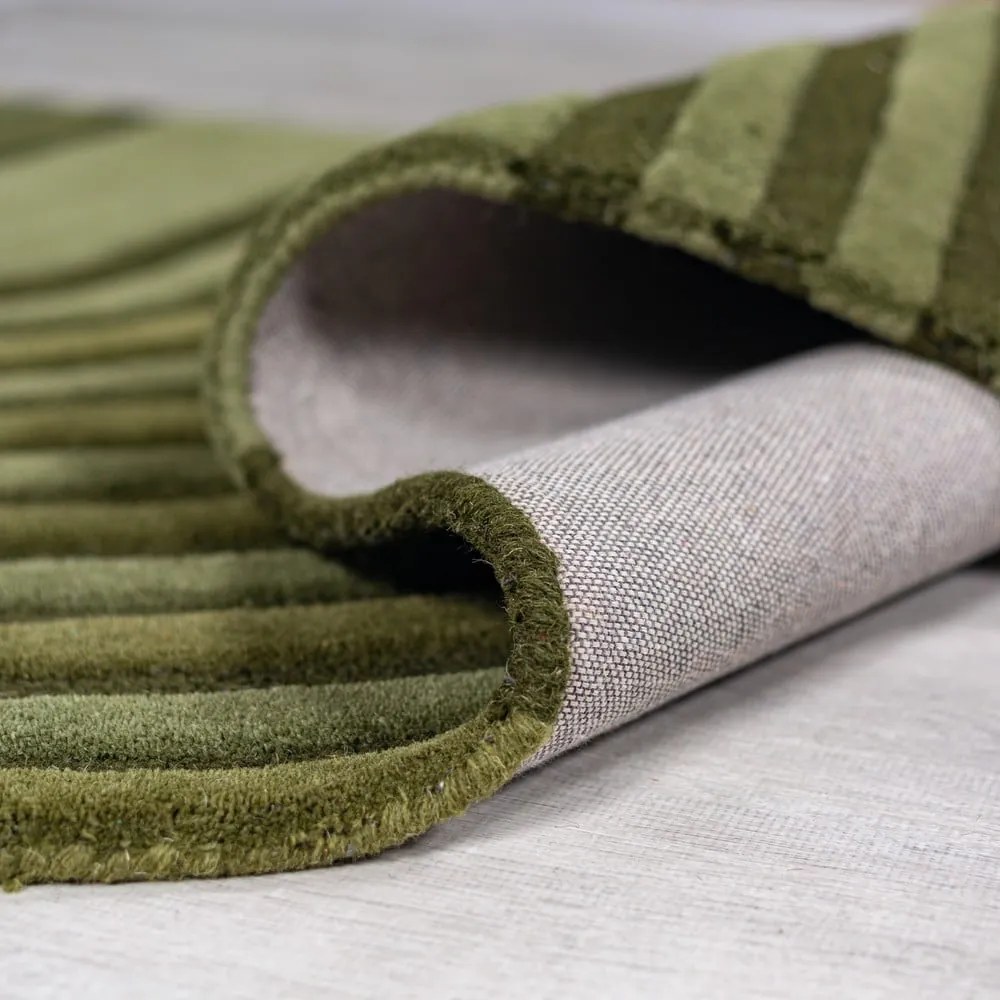 Зелен ръчно изработен вълнен килим 200x290 cm Conway Retro – Flair Rugs