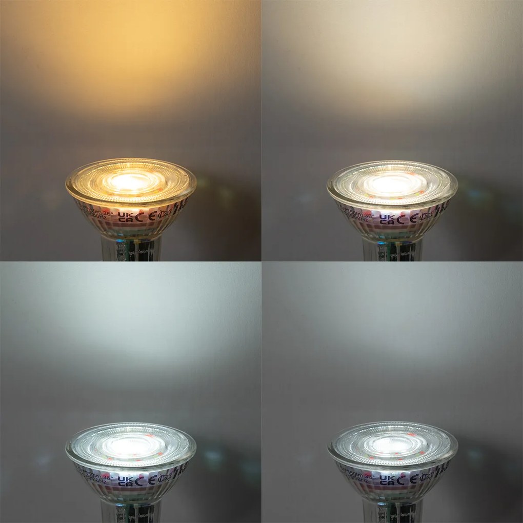 Комплект от 5 интелигентни GU10 50 LED крушки Ярки RGBW 4.5W 350 lm 2700-6000K
