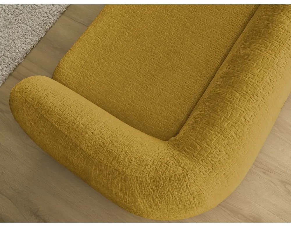 Шенилов сгъваем диван в цвят горчица 228 cm Neyo – Bobochic Paris