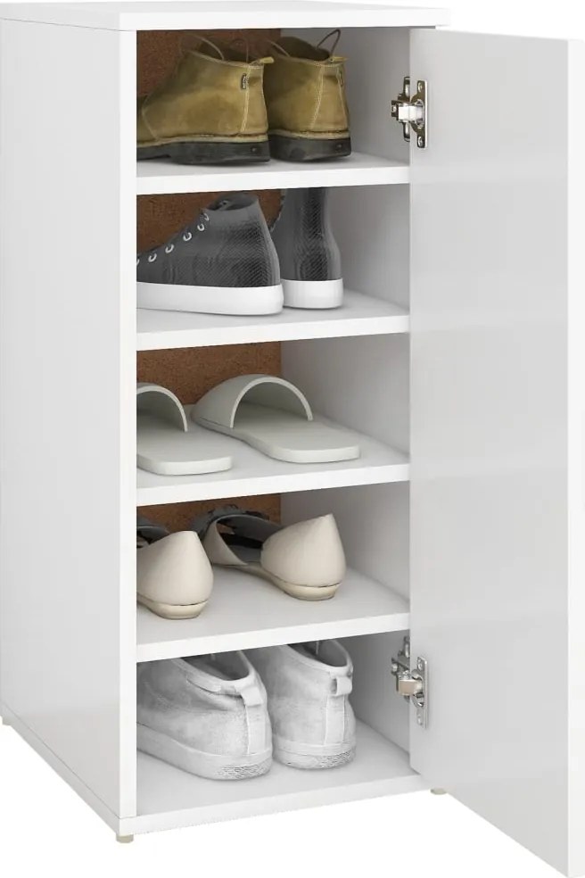 Шкаф за обувки, бял, 32x35x70 см, ПДЧ