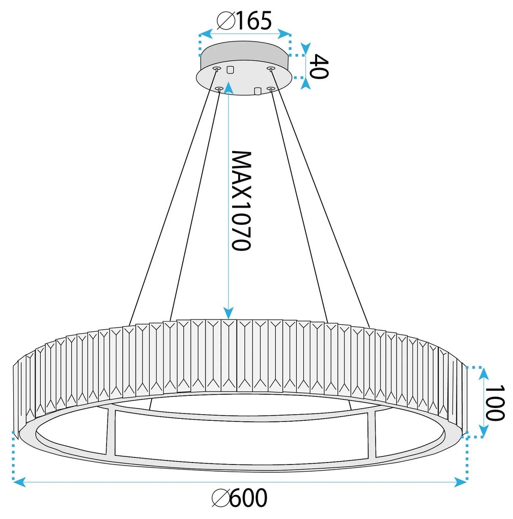 Лампа APP1748-CP 60CM