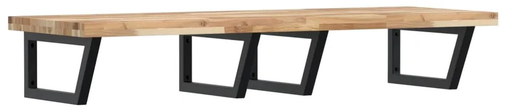 3302823 vidaXL Стенен рафт за мивка, стомана и масивно дърво акация