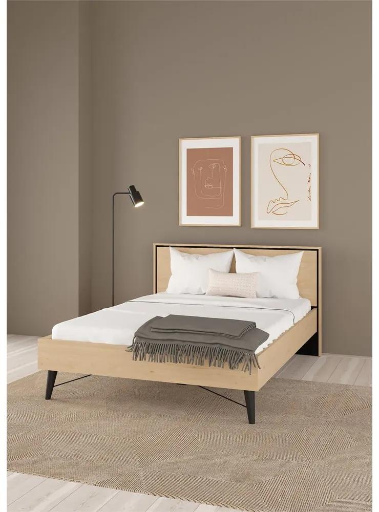 Двойно легло без матрак в естествен цвят 140x200 cm Ry - Tvilum