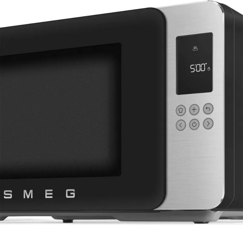 Микровълнова фурна с грил 4в1 SMEG Collezione MOC01BLMEU, 1900W, 29 л, 18 програми, Плавно затваряне, Звуков сигнал, LCD, Черен мат