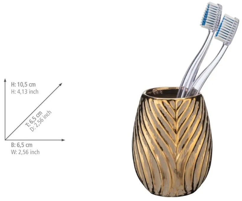Керамичен комплект аксесоари за баня в златисто Idro – Wenko