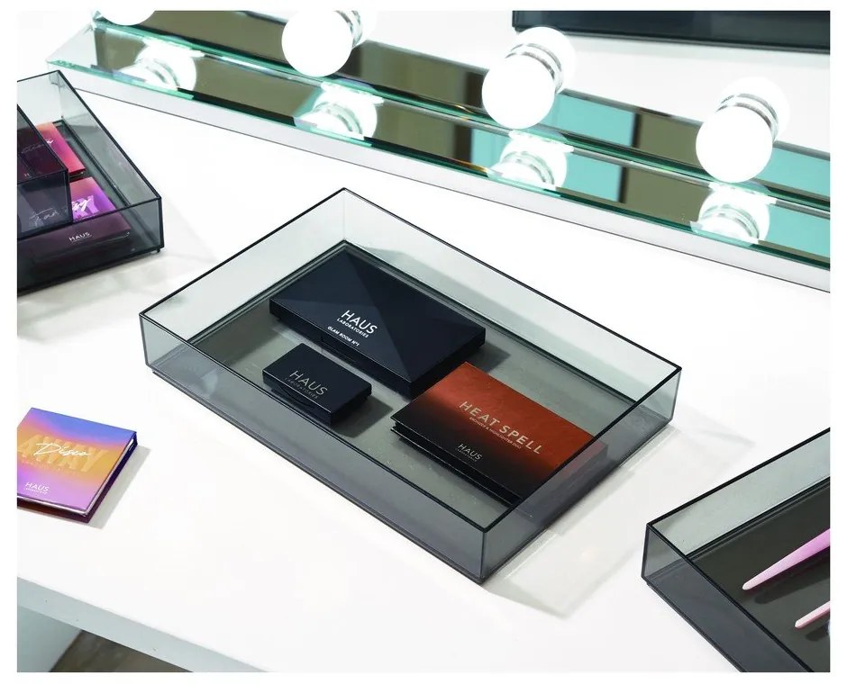 Матово черен органайзер за козметика за баня от рециклирана пластмаса - iDesign