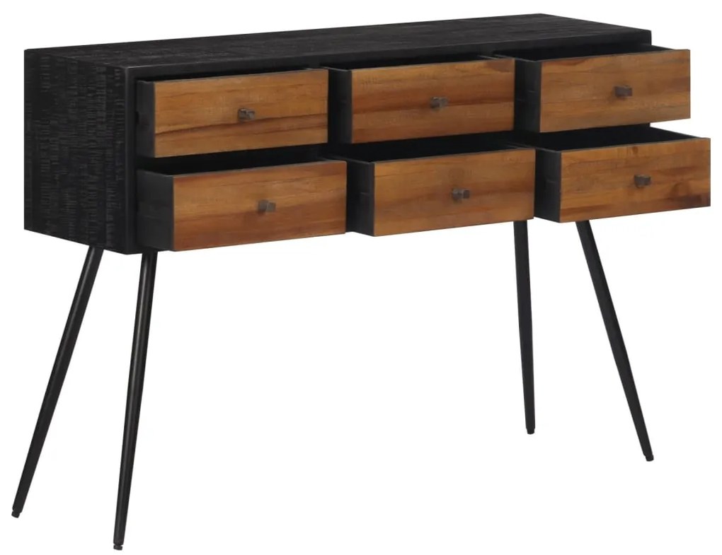 358525 vidaXL Конзолна маса с чекмеджета 116x30x76 см регенериран тик масив