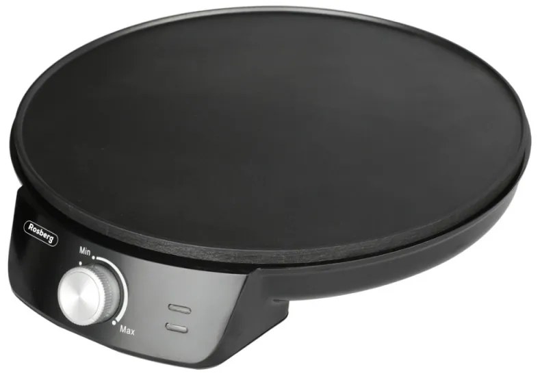 Уред за палачинки Rosberg R51323A, 1200W, Включен прибор, 30 см, Терморегулатор, Черен