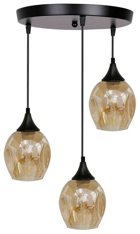 Черно висящо осветително тяло със стъклен абажур Aspa - Candellux Lighting