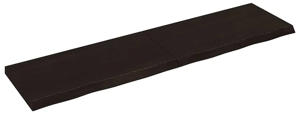 363849 vidaXL Стенен рафт тъмнокафяв 200x50x(2-6) см обработен масивен дъб
