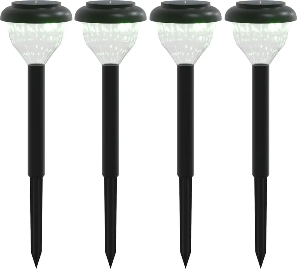 4008189 vidaXL Соларни лампи за пътека със земни шипове 4 бр топло бяло и RGB