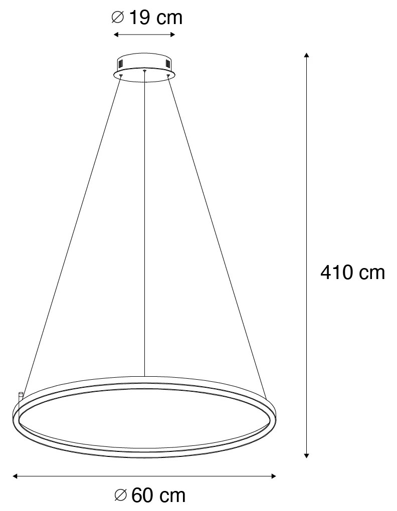 Висяща лампа черна 60 см с LED 3-степенно димиране - Girello