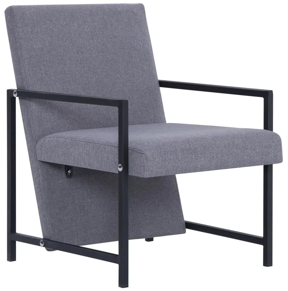 282155 vidaXL Фотьойл, светлосив, текстил