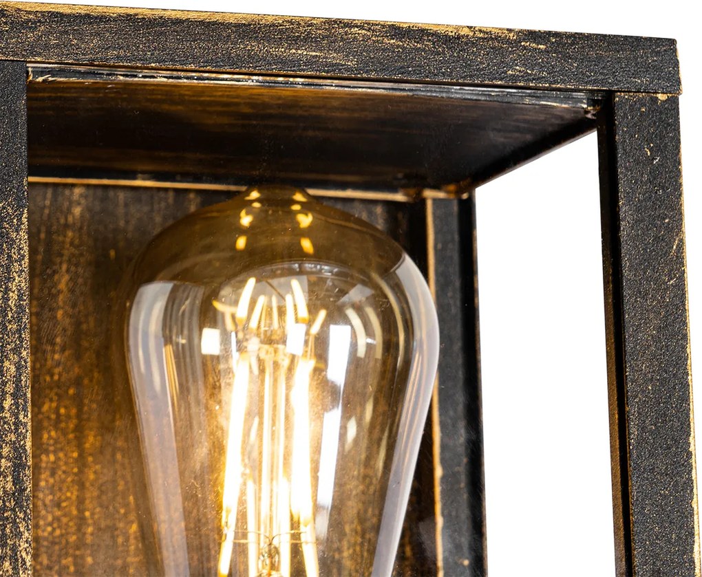 Винтидж стенна лампа антично злато 38 см 2-светлина IP44 - Charlois