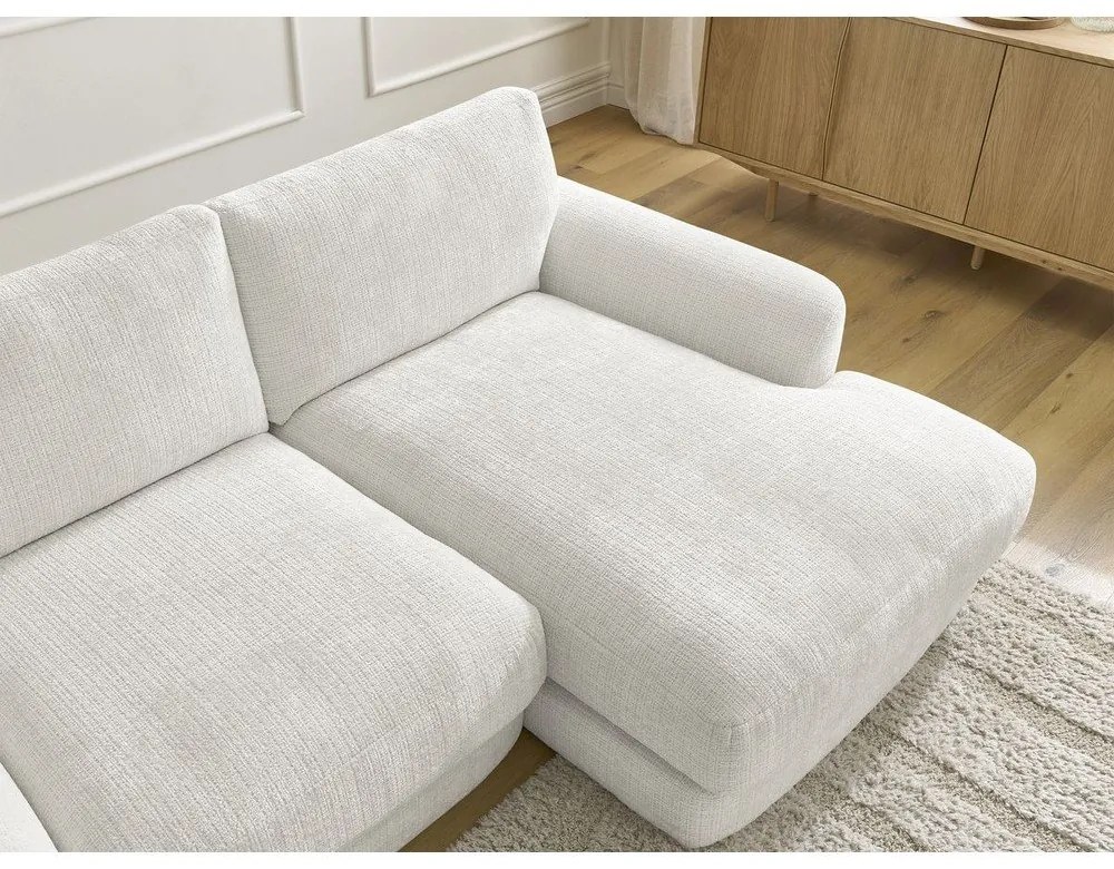 Бял шенилов ъглов диван (десен ъгъл) Leonore – Bobochic Paris