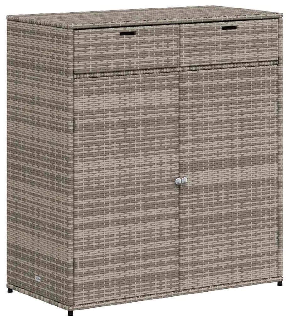 365565 vidaXL Градински шкаф за съхранение, сив, 105x55x113 см, полиратан
