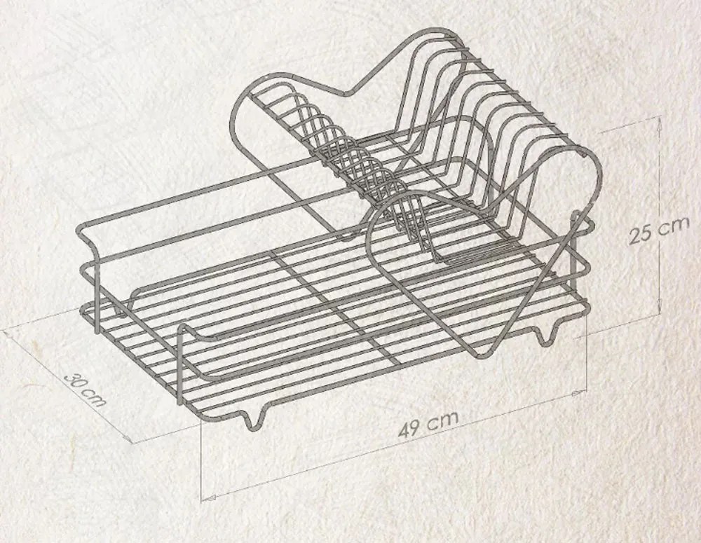 СУШИЛНИК ЗА СЪДОВЕ TEKNO TEL KB-011 , хром , прозрачна тавичка