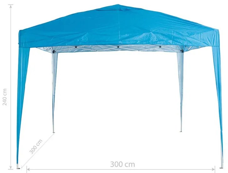 Сгъваема шатра Muhler 1006066, 3x3 м, Висока 2.4 м, Бързо разгъване POP UP, Син