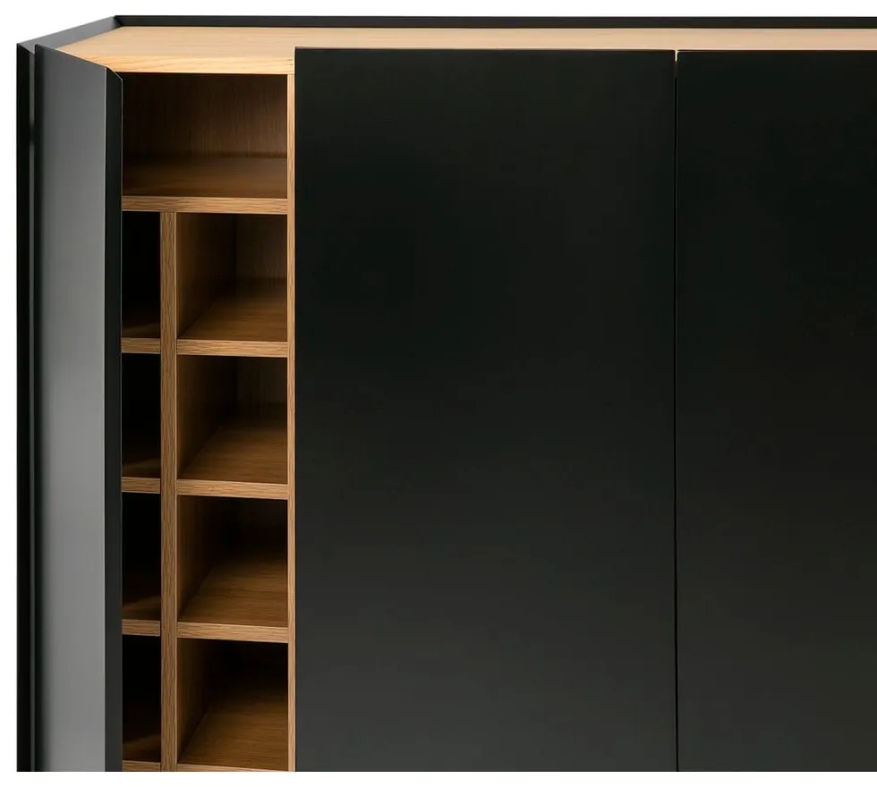 Черен висок скрин от декор от дъб 95x120 cm Arista – Teulat